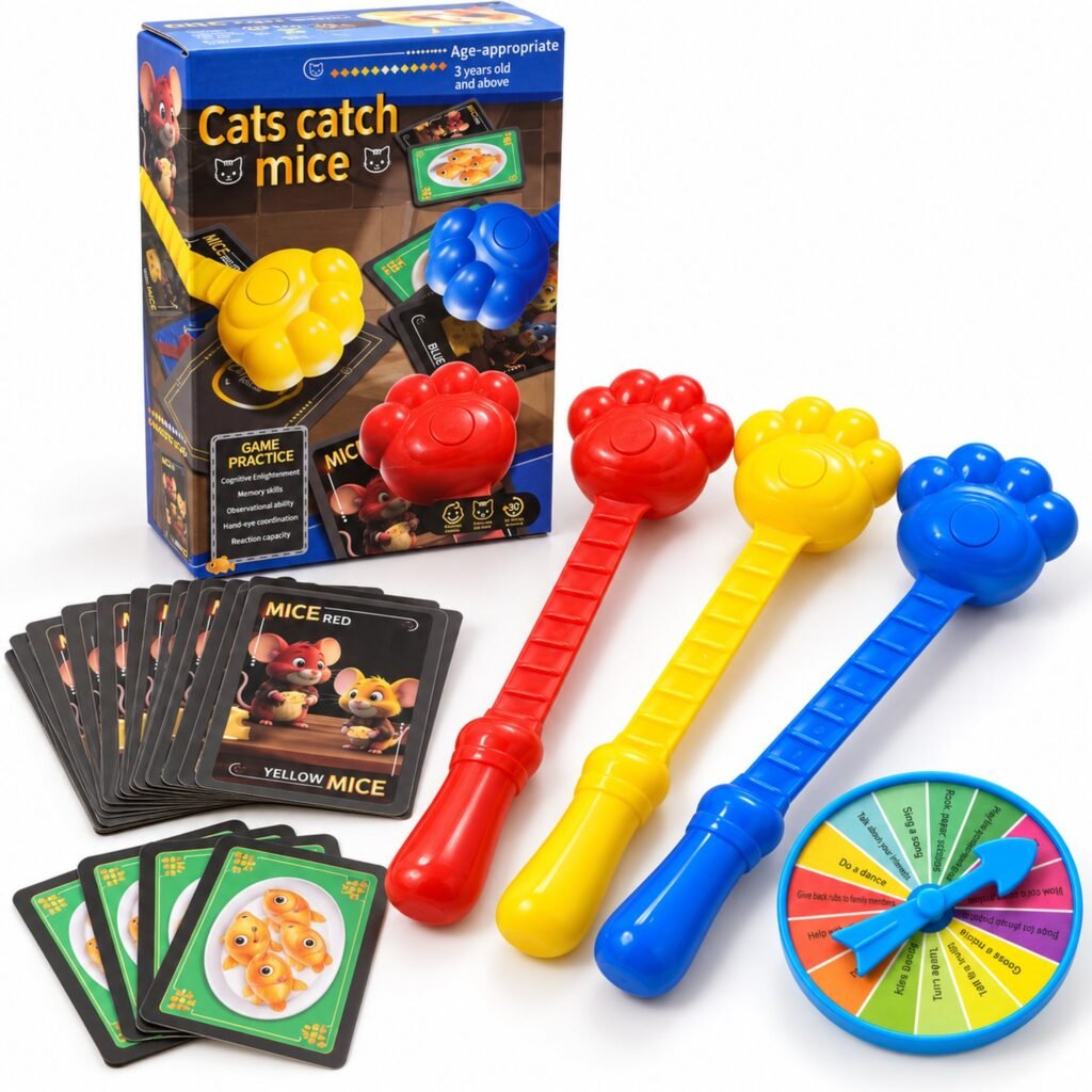 Jeu de Réflexe Cats Catch Mice avec Cartes et Pattes de Chat - لعبة القطط والفئران لتحدي سرعة البديهة ورد الفعل